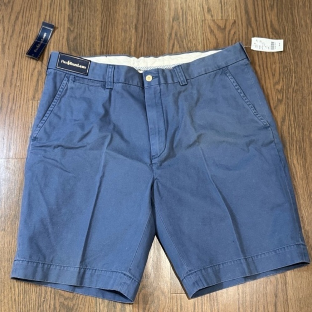 Polo by Ralph Lauren Men's Navy Blue Flat Front Shorts